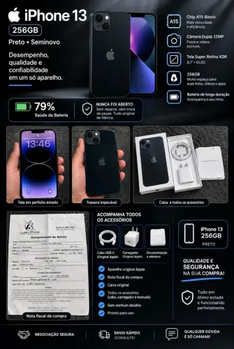 iPhone 13 256gb preto