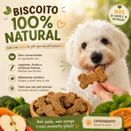 Biscoito pet 100% natural - Comida congelada para pets