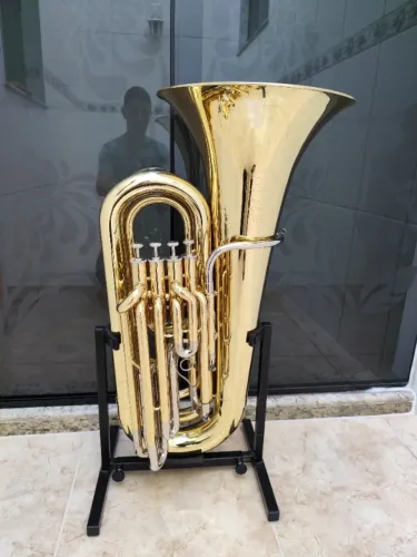 Tuba 3/4 HS Musical TB4 Sib - Laqueada c/ Níquel - Aceito trocas / Parcelo 18x