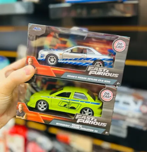 Kit Velozes e Furiosos Jada Toys Nissan Skyline e Lancer Evolution