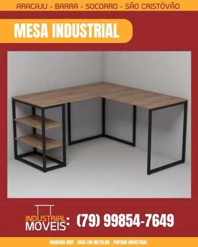 Mesa industrial em L