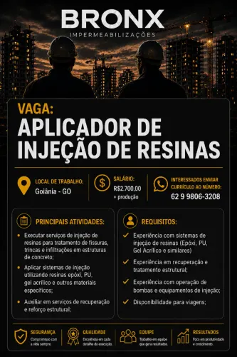 VAGAS DE EMPREGO - BRONX IMPERMEABILIZAÇÕES