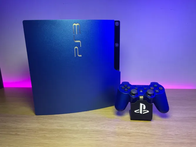 PlayStation 3 Slim - Edição Azul (Completo/Garantia)