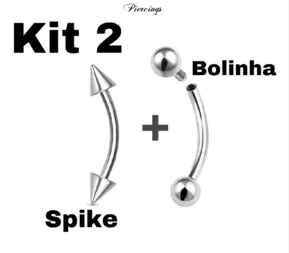 Conjunto/kit de piercing aço inoxidável