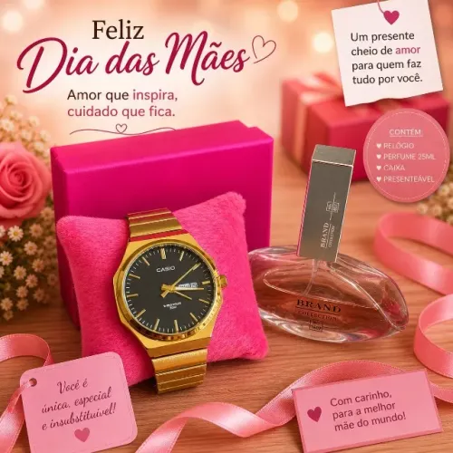 Relógio casio com perfume e caixa F55