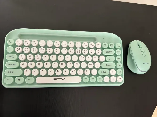 Kit Teclado + Mouse sem fio Bluetooth - Verde