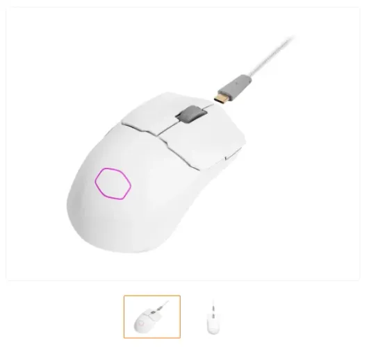 Mouse Gamer Cooler Master Mm712 Branco Rgb 19000Dpi Wireless 2.4Ghz Bluetooth Type-C | Mm-