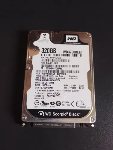 Hd Notebook 320GB WD Scorpio Black