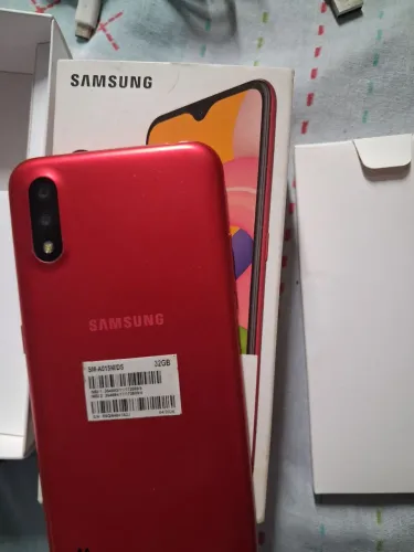 Celular A01 Vermelho 32 - bateria com 80%