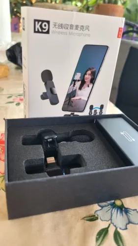microfone de lapela duplo para iphone