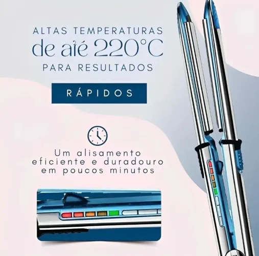 Chapinha de Cabelo Nano profissional chapa Bivolt Azul celeste