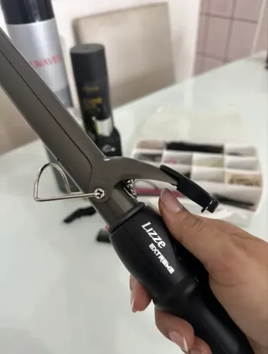 Modelador de Cachos Profissional Lizze Extreme 25mm Bivolt Cinza Novo