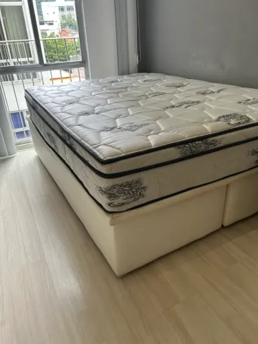 Cama Casal Baú Bipartida com Colchão 