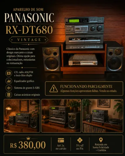 APARELHO DE SOM PANASONIC RX-DT680 - VINTAGE
