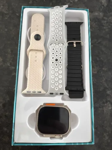 Relógio HW95 ultra smartwatch amoled, recebe e faz ligações, monitor de saúde