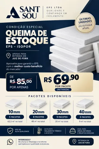 PROMOÇÃO EPS Isopor (pacote fechado)