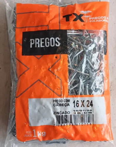 PREGO 16X24 ZINCADO COM CABEÇA
