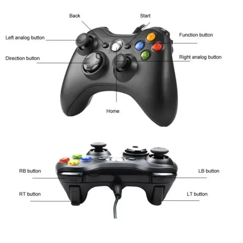 Controle Xbox 360 com fio Genérico