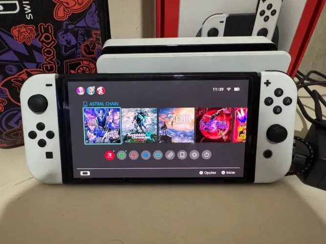 Nintendo Switch OLED Impecável | Sem Drift | Caixa Original + Bolsa Pokémon