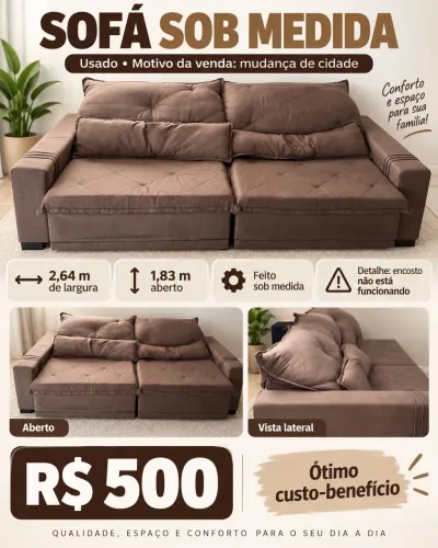 Vendo sofá retrátil e reclinável
