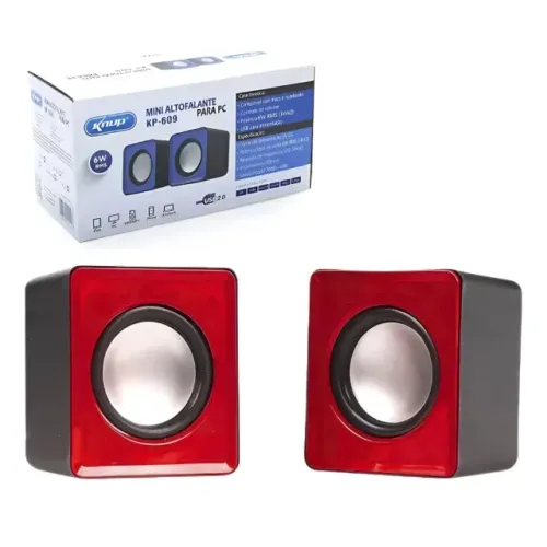 Caixa de Som Knup KP-609 6W RMS USB P2 Cores Variadas