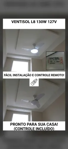Ventilador Teto Ventisol com Controle remoto 
