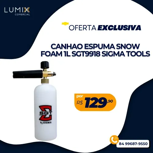 CANHÃO ESPUMA SNOW FOAM 1L SGT9918 SGIMA TOOLS