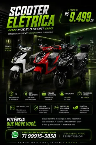 SCOOTER ELÉTRICA SPORT 0KM GARANTIA SERVIÇO DE ENTREGA 