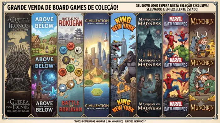Jogos de tabuleiro em excelente estado de conservação