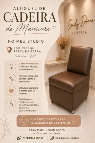 Alugo cadeira de manicure na Barra