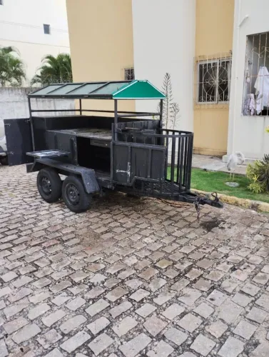 carrinho de lanche multi uso 2 eixos