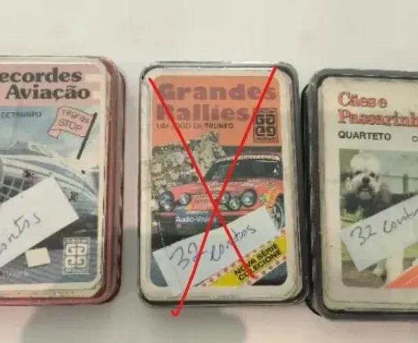  Jogos de Cartas Antigos Grow Raros - Super Trunfo / Anos 70 e 80 - LOTE 2 UNID 