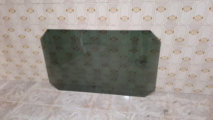 Tampo de vidro para mesa retangular