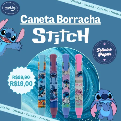 CANETA BORRACHA DISNEY STITCH - MOLIN | MODELO SORTIDO