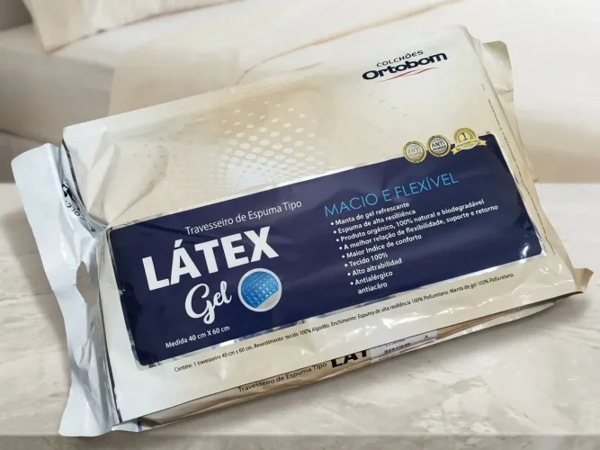 Travesseiro Ortobom Látex Gel NOVO