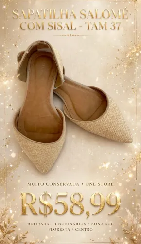 Sapatilha salome com sisal TAM 37
