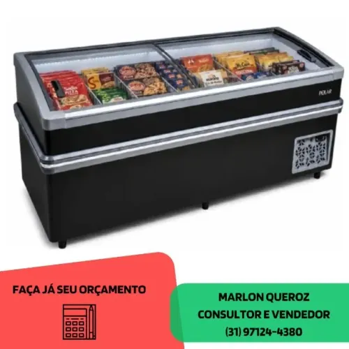 Ilha para Congelados 2M Vidro Curvo Polar