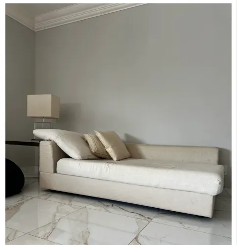 Conjunto de sofa e Chaise em linho beje
