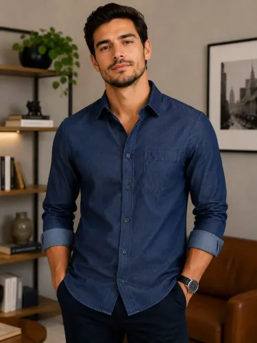 Camisas Jeans Masculina 