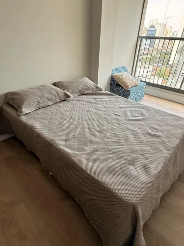 CAMA BOX ORTOBOM + COLCHÃO SOLTEIRO DOBRÁVEL