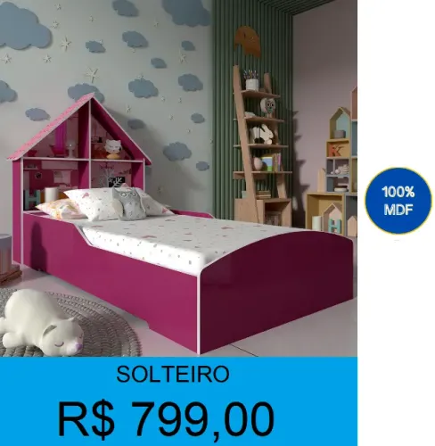 CAMA INFANTIL ADESIVADA MODELO DE CASINHA= RECEBA EM ATE 72H