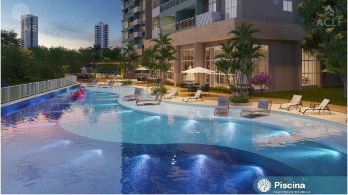Apartamento condomínio clube no Janga 3 Qts + 1 Suíte com 70 m², Pé na Areia.