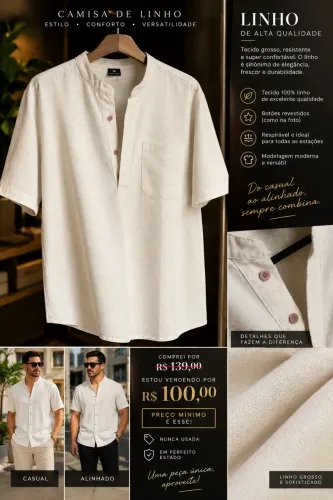 Camisa linho sofisticada