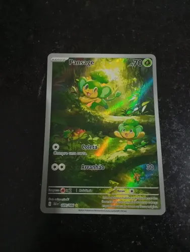 Carta Pokémon Pansage 089/086 - Ilustração Rara (AR) - Original Copag