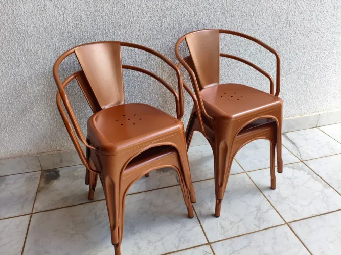 Kit 4 cadeiras usadas, Tolix Iron cobre