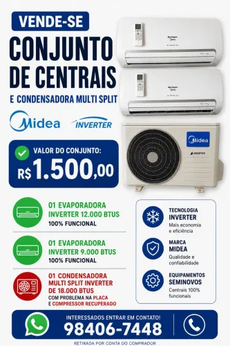 VENDE-SE CONJUNTO 2 CENTRAIS MULTI SPLIT INVERTER
