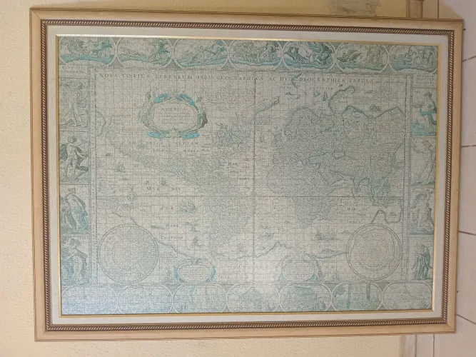 QUADRO DECORATOVO DE QUEBRA-CABEÇA - MAPA MUNDI ANTIGO - COLECIONADOR