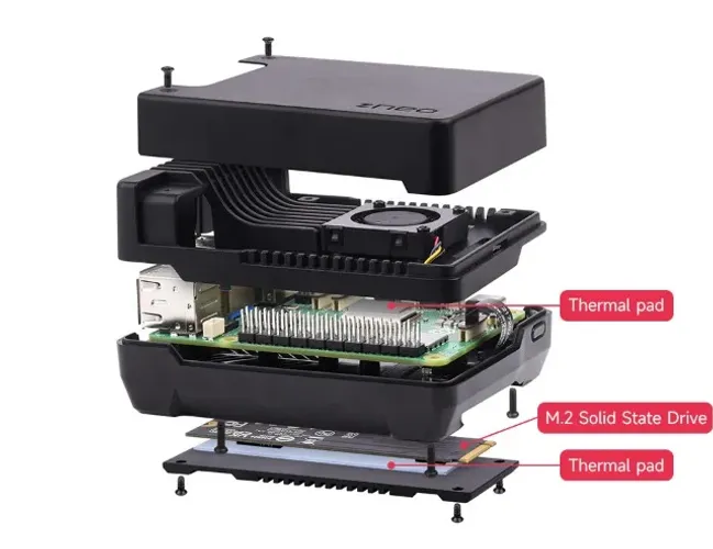 Case para Raspberry Pi 5 - Argon NEO 5 M.2 NVME PCIE