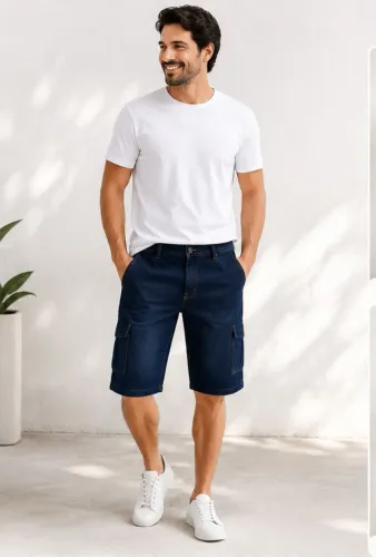 Bermuda Capri Cargo Jeans Terminal Authentic tamanho 48