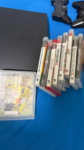 PS3 160GB DESBLOQUEADO+ 11 JOGOS MÍDIA FÍSICA + 2 CONTROLES